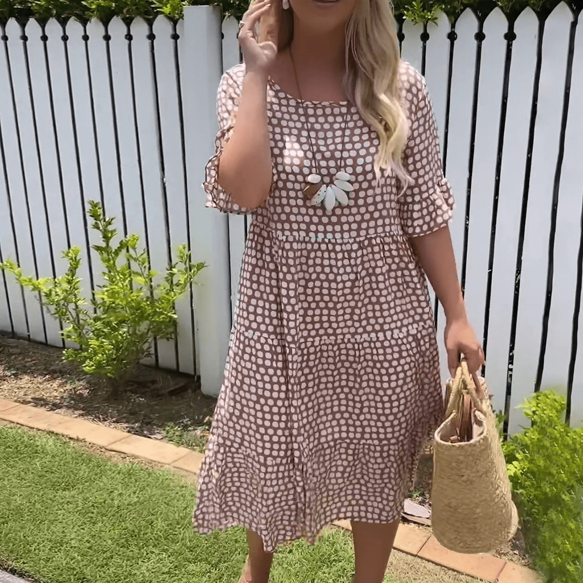 Yumi - Vestito Midi a Maniche Corte