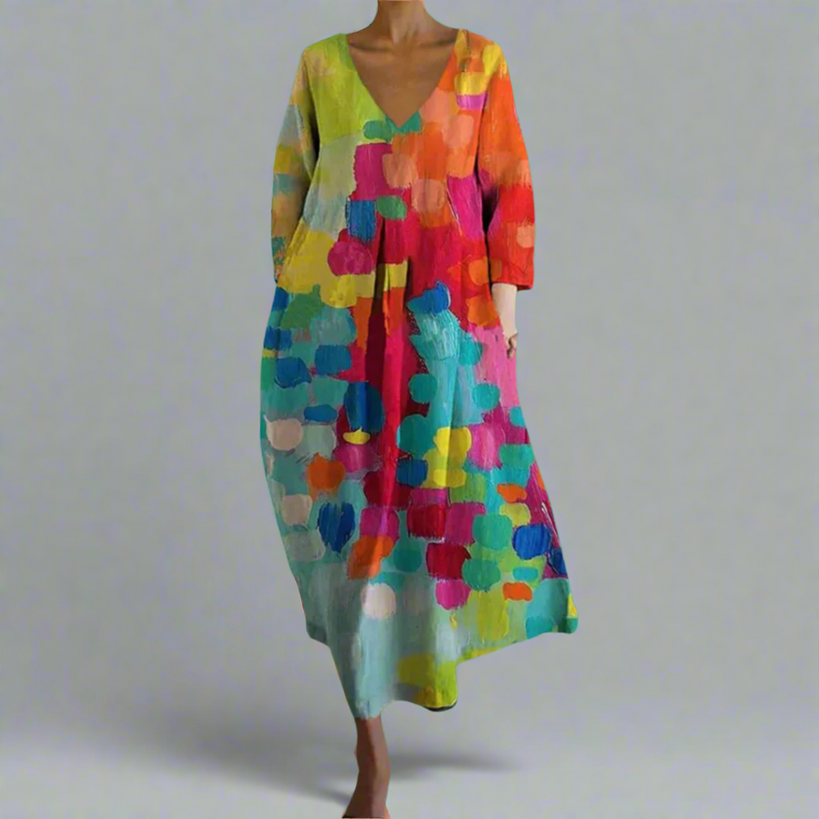 Sunita - Abito Colorato con Scollo a V