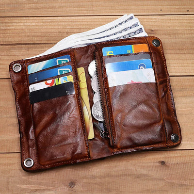 EliteHide - Portafoglio in Pelle Fatto a Mano Con Più Scomparti Per Carte Di Credito