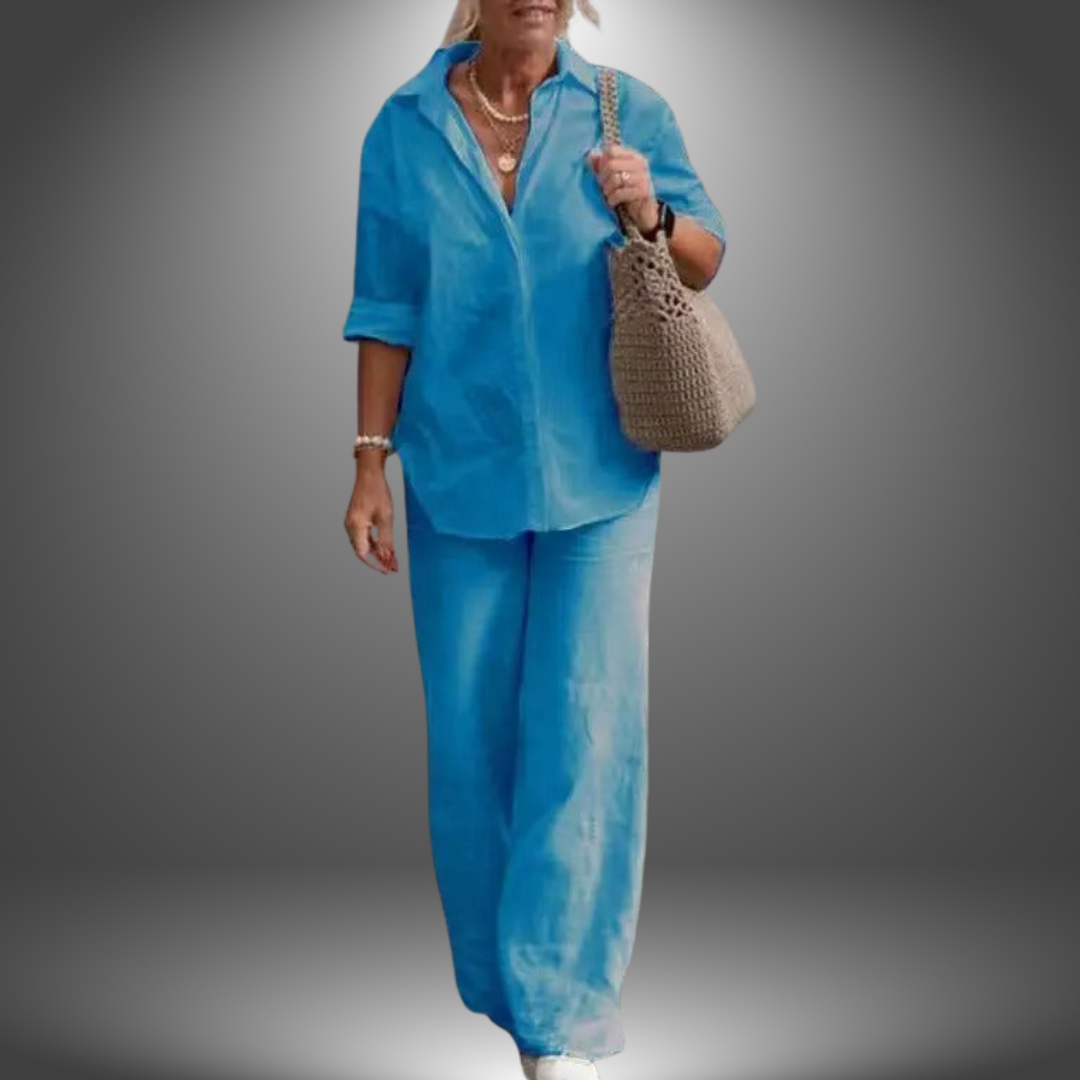 Ismini - Camicia e Pantaloni in Cotone Fatti a Mano