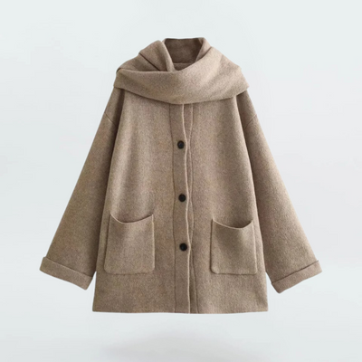 Elske - Cardigan Lavorato a Maglia Con Scialle