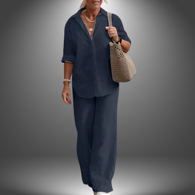 Ismini - Camicia e Pantaloni in Cotone Fatti a Mano