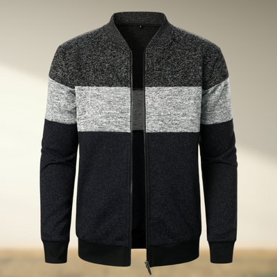 Yemi - Maglione con Collo Alto e Cerniera a Righe