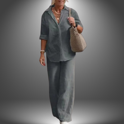 Ismini - Camicia e Pantaloni in Cotone Fatti a Mano