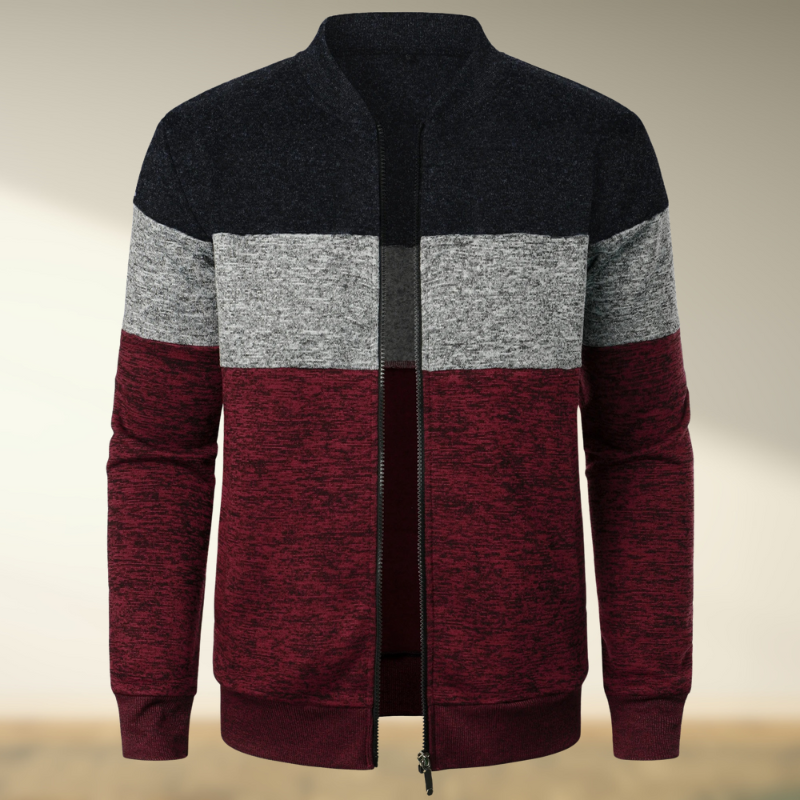 Yemi - Maglione con Collo Alto e Cerniera a Righe