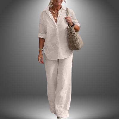 Ismini - Camicia e Pantaloni in Cotone Fatti a Mano