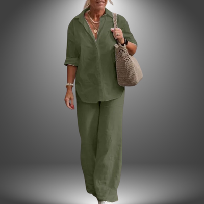 Ismini - Camicia e Pantaloni in Cotone Fatti a Mano