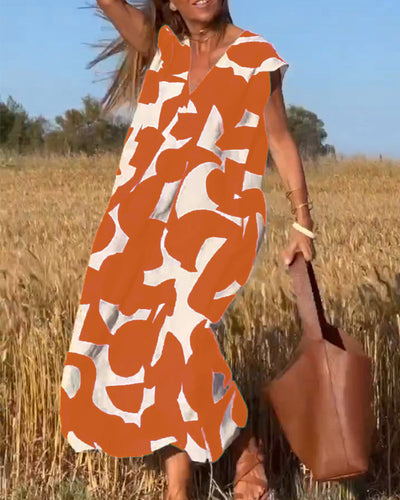 Sarinya - Abito Stampato Con Scollo a V