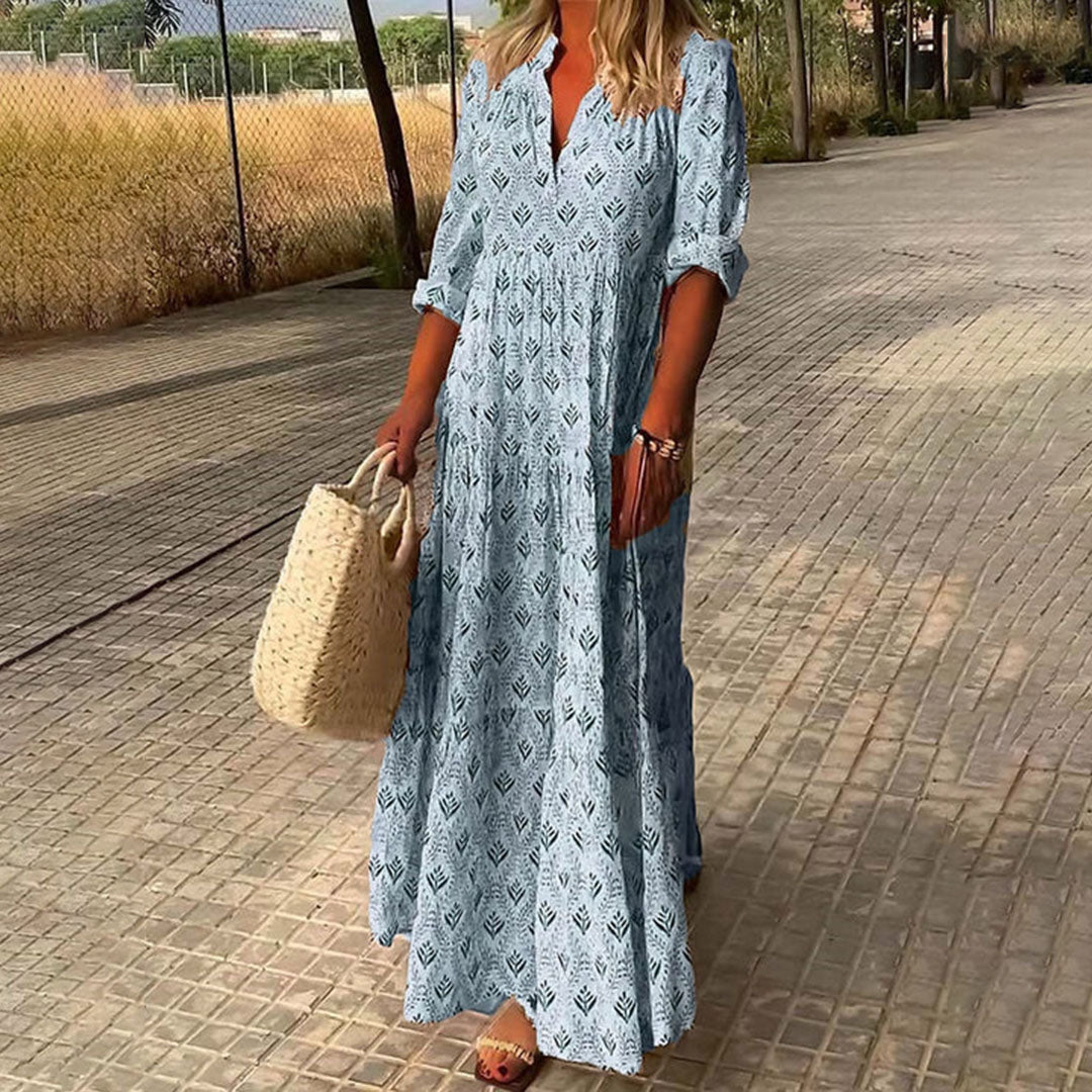 Kadence - Abito a Maniche Lunghe con Stampa Boho