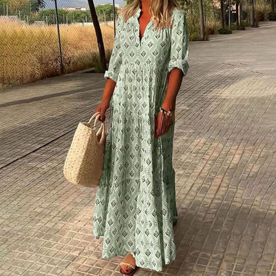 Kadence - Abito a Maniche Lunghe con Stampa Boho