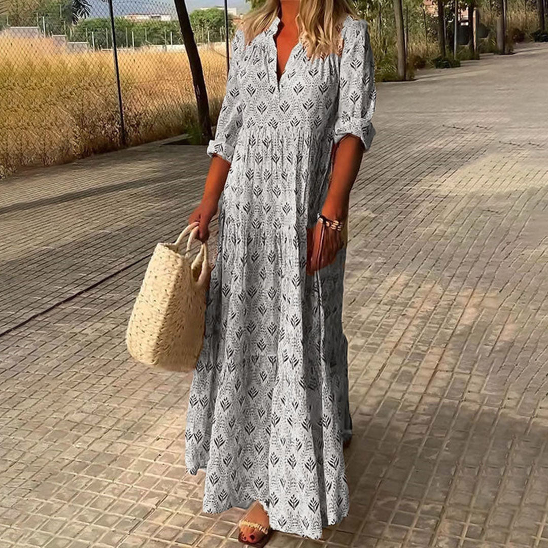 Kadence - Abito a Maniche Lunghe con Stampa Boho