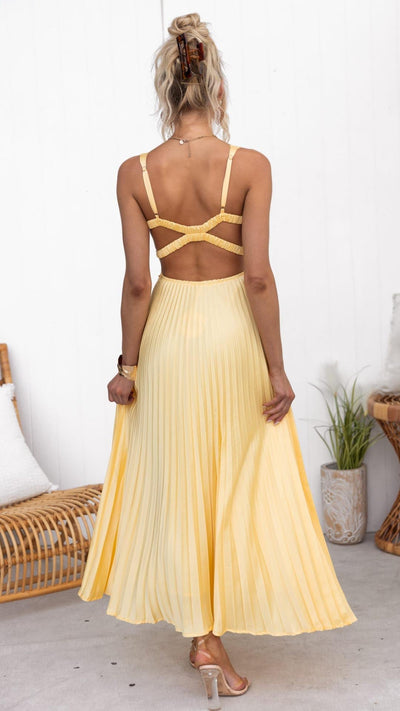 Sheree - Maxi Abito Plissettato Con Scollo A V