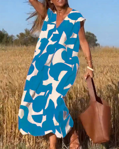 Sarinya - Abito Stampato Con Scollo a V