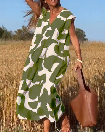 Sarinya - Abito Stampato Con Scollo a V