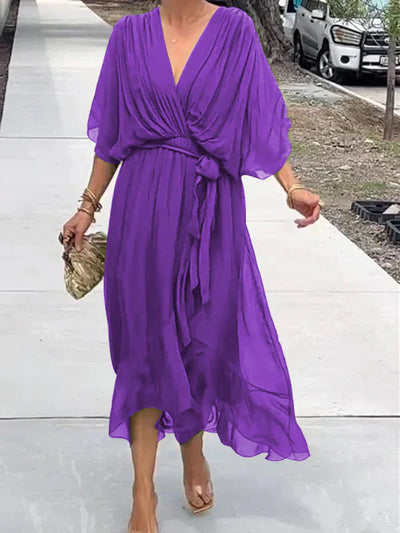 Ramilya - Abito in Chiffon Con Scollo a V