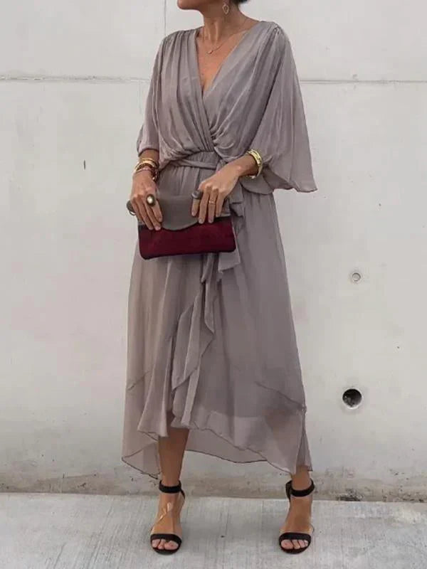 Ramilya - Abito in Chiffon Con Scollo a V