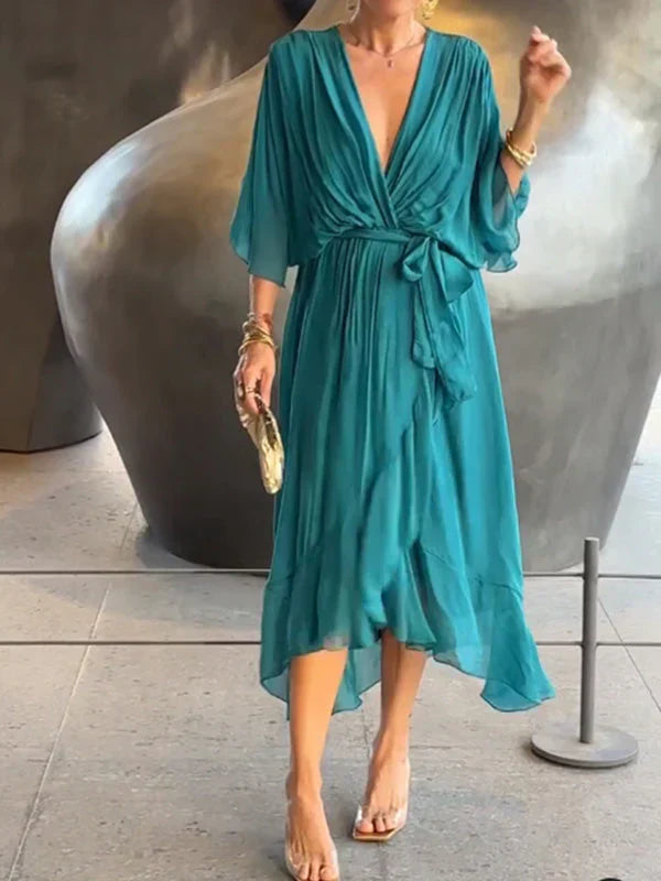 Ramilya - Abito in Chiffon Con Scollo a V