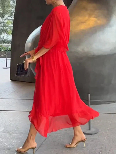 Ramilya - Abito in Chiffon Con Scollo a V