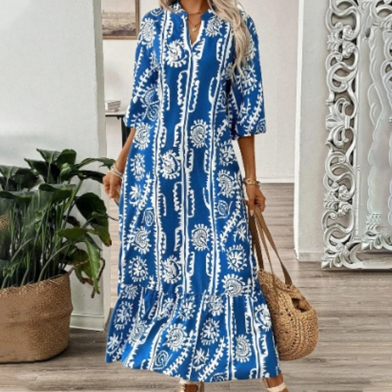 Werena - Abito Elegante Con Stampa a V